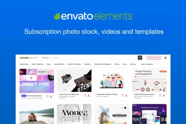 Envato Elements Subscription -  Unlimited Downloads | Full Warranty Envato Elements Premium